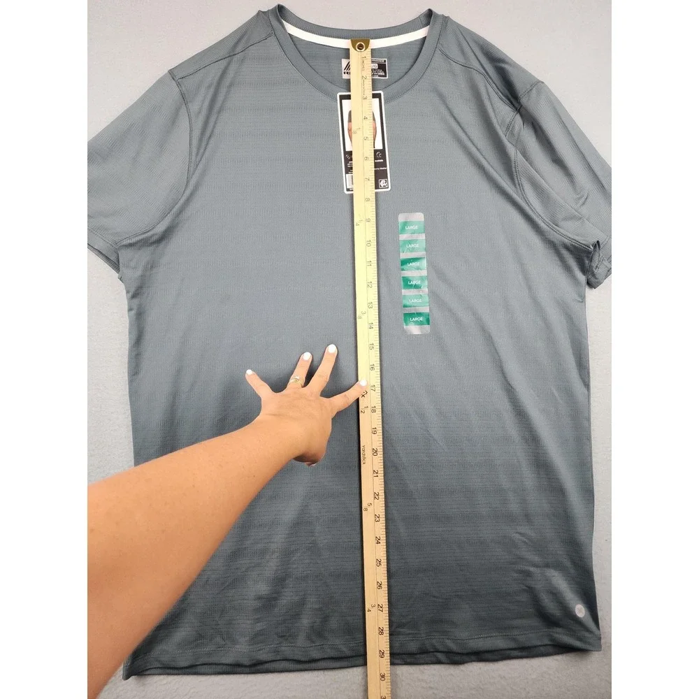 RBX Performance Shirt Mens Large Gray Short Sleeve Wicking Stretch Athletic Tee